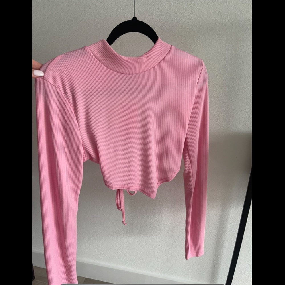Pink crop top open back size 8 US
